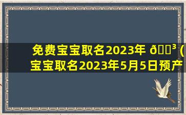 免费宝宝取名2023年 🌳 (宝宝取名2023年5月5日预产期是多少)